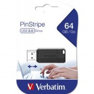 VERBATIM USB 64GB 2.0 BLACK PINSTRIPE