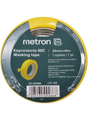 METRON MASKING TAPE 30MMX40M YELLOW (8PCS/PACK)