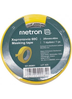 METRON MASKING TAPE 25MMX40M YELLOW (16PCS/PACK)