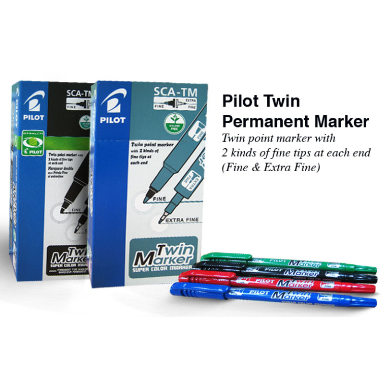 pilot-twin-marker-perma-10pcs-pack