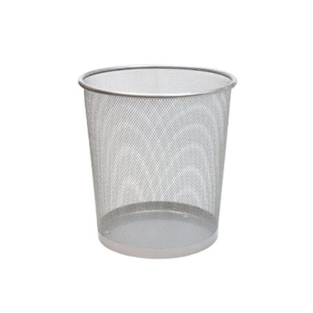 PAPER BASKET METAL SILVER