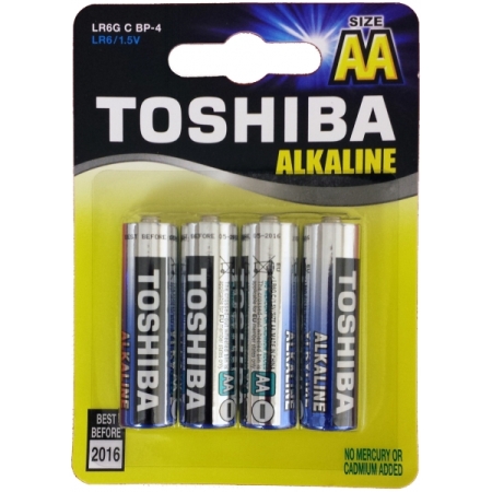 TOSHIBA  AA ALKALINE BATTERIES LR06 4pcs