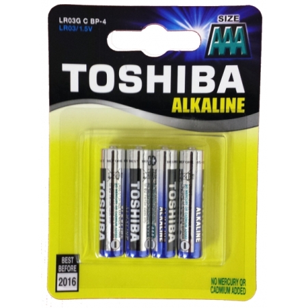 TOSHIBA  AAA ALKALINE BATTERIES LR03 4pcs
