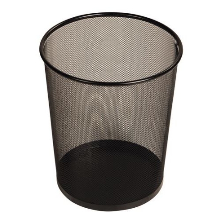 PAPER BASKET METAL BLACK 33CM