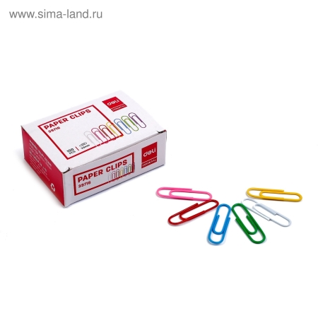 DELI PAPER CLIP COLORED 33MM 100PCS/PACK 39716