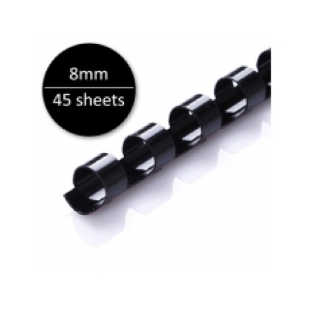 OPUS BINDING COMB 08MM 40SHEETS BLACK 100PCS