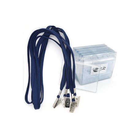 NAME CARD CORD BLUE WITH METALIC CLIP