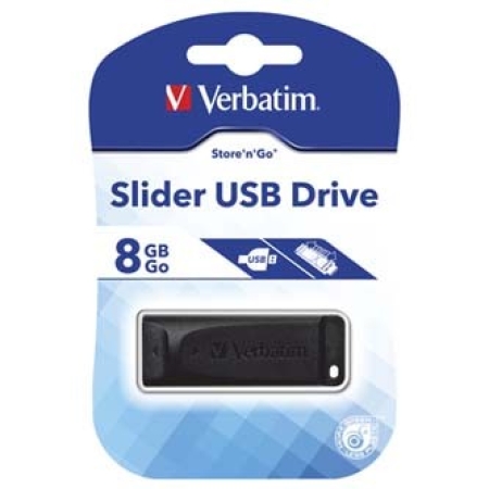 VERBATIM SLIDER USB 8GB 2.0 DRIVE