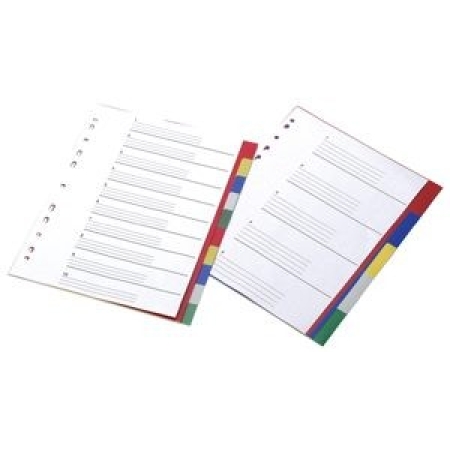 HFS A4 PLASTIC DIVIDER COLORS 10 TABS