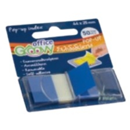 GROOVY POP-UP INDEX FLAGS 44X25MM 50PCS BLUE