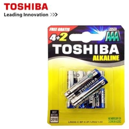 TOSHIBA BATTERIES LR03 (AAA) ALKALINE 6PCS