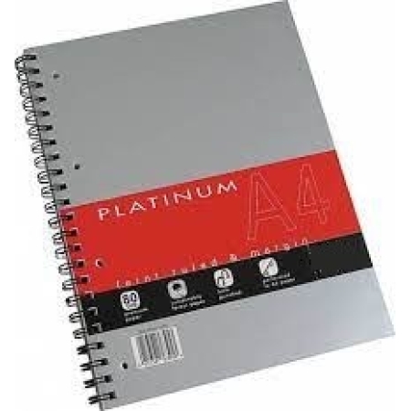 COLLINS PLATINUM WRITTING BOOK SPIRAL A4 160SH