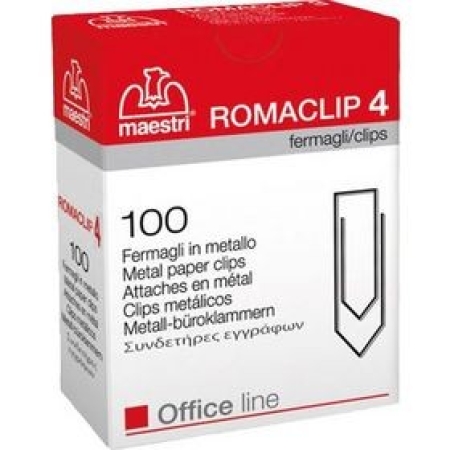 ROMA MAESTRI METAL PAPER CLIPS 33MM 100PCS - 109-2104
