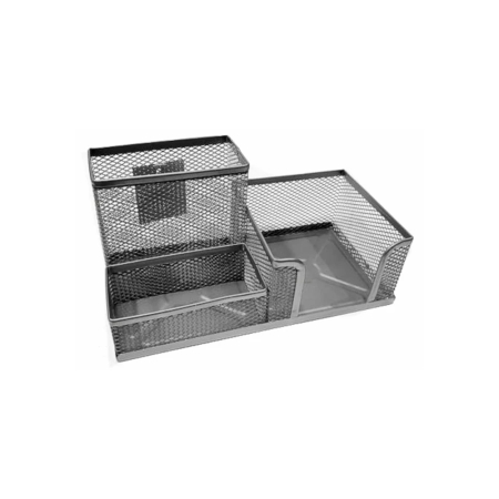 METAL DESK ORGANISER MULTICASES SILVER