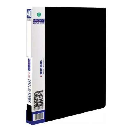 METRON CLEAR BOOK A4 40 POCKETS BLACK