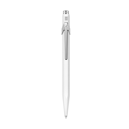 CDA 849 CLASSIC WHITE BALLPOINT METALLIC PEN BLUE INK M (849.001)