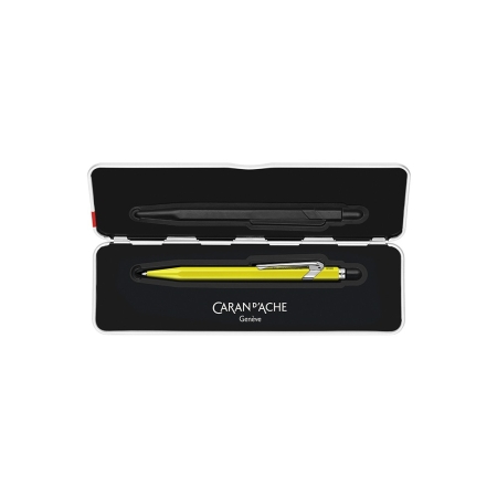 CDA 849 CLASSIC FLUO YELLOW BALLPOINT METALLIC PEN (+BOX) BLUE INK M