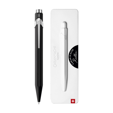 CDA 849 CLASSIC BLACK ROLLER METALLIC PEN (+BOX) BLACK INK M (846.509)