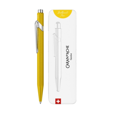 CDA 849 COLORMAT-X YELLOW BALLPOINT METALLIC PEN (+BOX) BLUE INK M