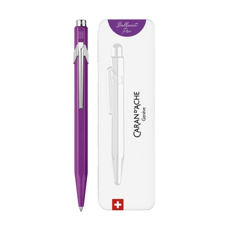 CDA 849 COLORMAT-X PURPLE BALLPOINT METALLIC PEN (+BOX) BLUE INK M