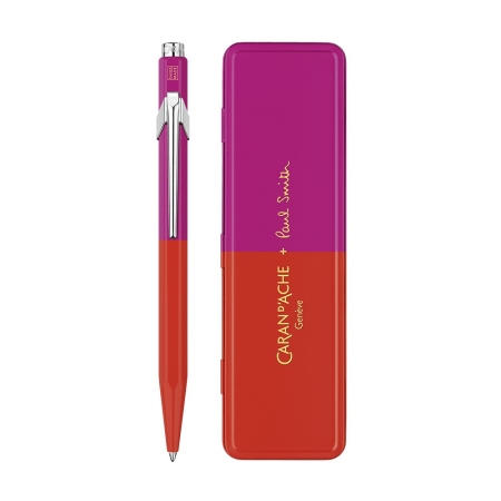 CDA 849 PAUL SMITH WARMRED MEROSEPINK BALLPOINT METALLIC PEN (+BOX) BLACK INK M