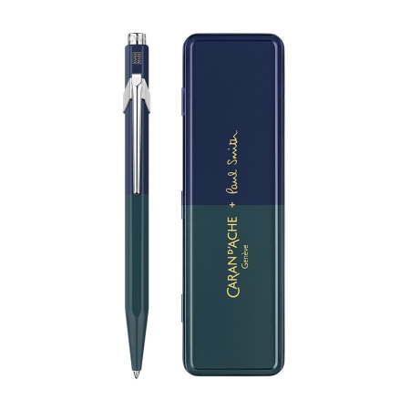 CDA 849 PAUL SMITH GREEN NAVY BALLPOINT METALLIC PEN (+BOX) BLACK INK M