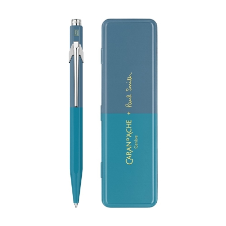 CDA 849 PAUL SMITH CYAN STEEL BALLPOINT METALLIC PEN (+BOX) BLACK INK M
