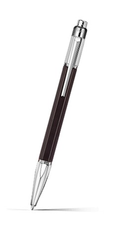 CDA VARIUS EBONY SILVER PLATED & RHODIUM-COATED BALLPOINT PEN (4480.086)