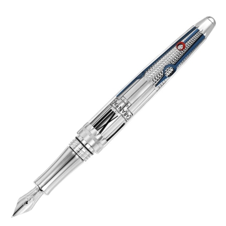 CDA 1010 TIMEKEEPER SILVER-PLATED & RHODIUM-COATED FINISH FOUNTAIN PEN (1621.481) LIMITED EDITION