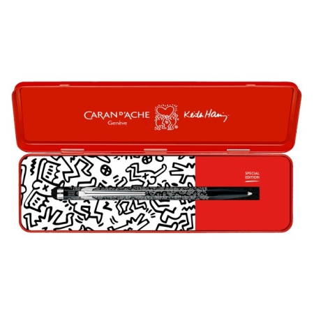 CDA 849 KEITH HARING BLACK BALLPOINT METALLIC PEN BLUE INK M