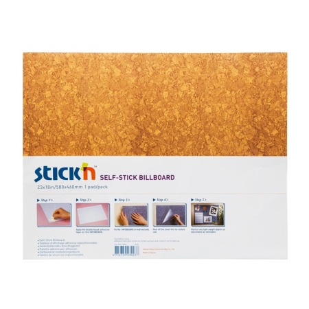 STICK'N SELF STICK CORK BOARD FLAT 58X46CM
