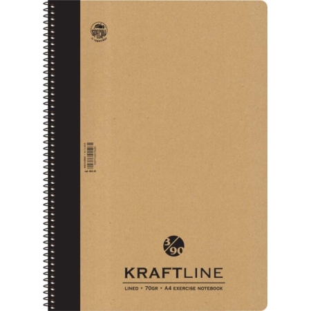 KRAFTLINE A4 NOTEBOOK SPIRAL 90SH/180P 3SUBS