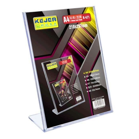 A4 ACRYLIC DISPLAY STAND L-SHAPED K-471