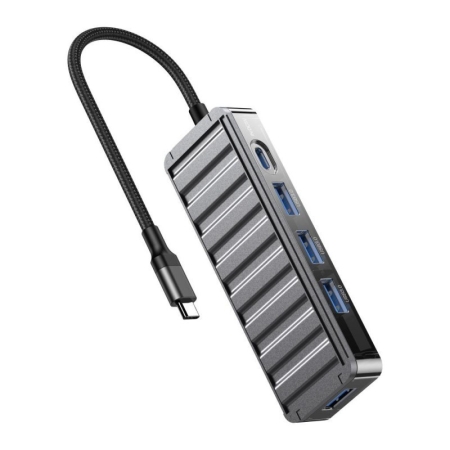 XO HUB015 5IN1 USB HUB - 4X USB3.0 + 1XTYPE-C