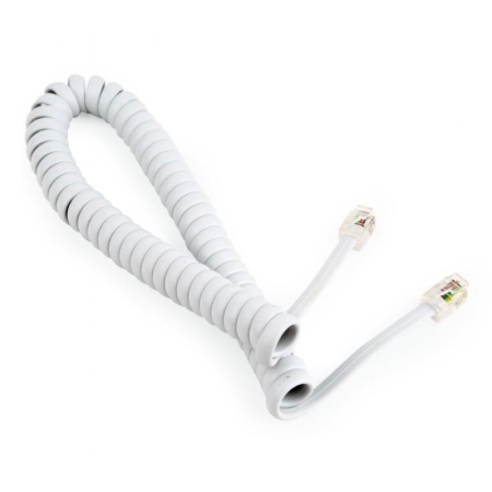 CABLEXPERT PHONE CABLE SPIRAL 2M WHITE