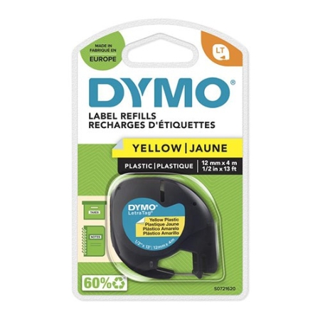 DYMO LETRATAG TAPES 12mmx4m YELLOW