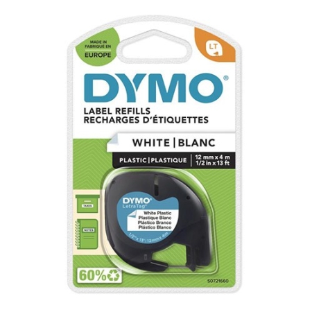 DYMO LETRATAG  TAPES 12mmx4m WHITE