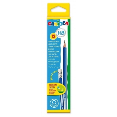 CARIOCA HB PENCILS WITH ERASER HEXAGONAL