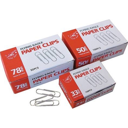 PAPER CLIPS 50MM 100PCS