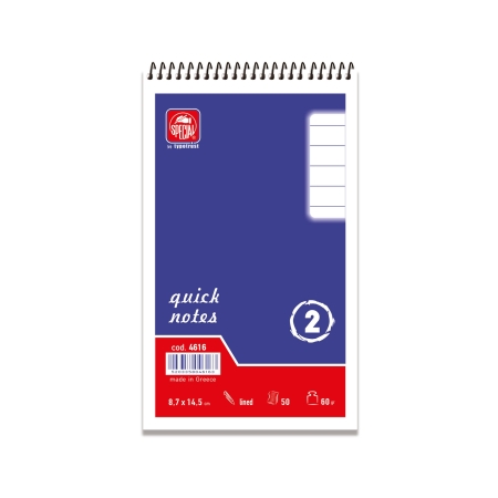 SPECIAL NOTEPAD SPIRAL NO.2 8.7X14.5CM 50SH 60GR