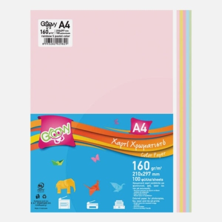GROOVY PAPER A4 160GSM MIX LIGHT COLORS 100SH