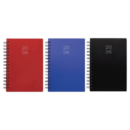 DIARY 2026 DAY BY DAY SPIRAL 21X29CM PP SOFT COVER 420250