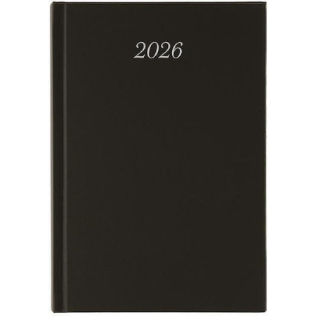 DIARY 2026 DAY BY DAY BLACK 14X21CM HARD COVER 521636