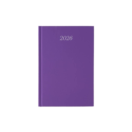 DIARY 2026 DAY BY DAY PURPLE 14X21CM HARD COVER 521636