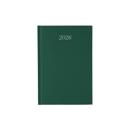 DIARY 2026 DAY BY DAY GREEN 14X21CM HARD COVER 521636