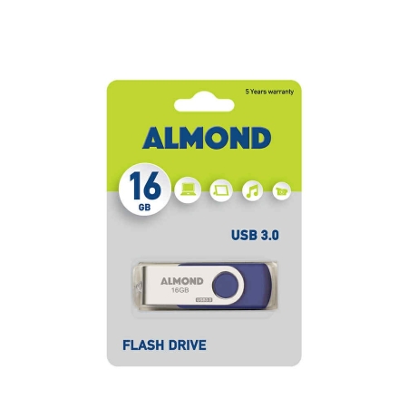 ALMOND FLASH DRIVE USB 3.0 16GB TWISTER DARK BLUE