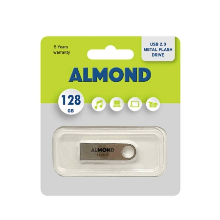 ALMOND FLASH DRIVE USB 128GB 2.0 TWISTER METAL MINI