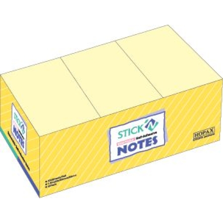 STICK'N 38X50MM 100 SH/PAD YELLOW  X12