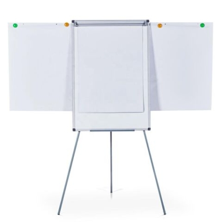 FLIP CHART WHITE BOARD WITH SIDE ARMS 70X100CM ALUM. FRAME