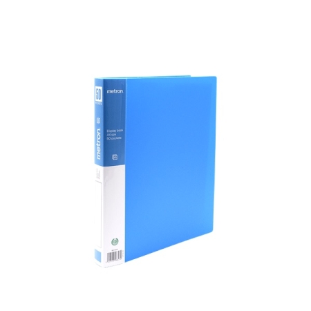 METRON CLEAR BOOK A4 50 POCKETS BLUE